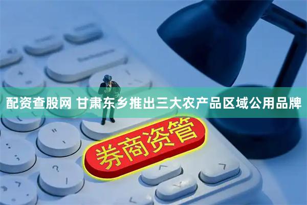 配资查股网 甘肃东乡推出三大农产品区域公用品牌